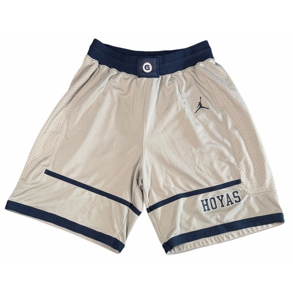 Nike Air Jordan Georgetown Hoyas Basketball Shorts Mens S Gray Navy Team Issued